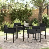 vidaXL Set de masă pentru grădină 5 pcs Negru poliratan
