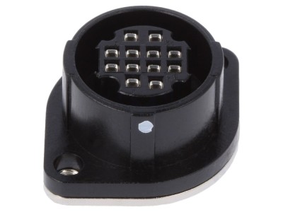 Conector circular soclu RP17 12 pini push-pull argintat foto