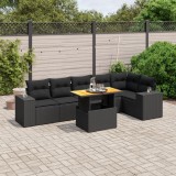 Gossi set canapele de gradina cu perne, 7 piese, negru, poliratan
