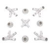 Set 9 conectori pentru montare pavilion de gradina 3x3 m, ABS, alb