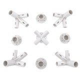 Set 9 conectori pentru montare pavilion de gradina 3x3 m, ABS, alb