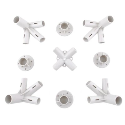 Set 9 conectori pentru montare pavilion de gradina 3x3 m, ABS, alb foto