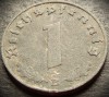 Moneda istorica 1 REICHSPFENNIG - GERMANIA NAZISTA, anul 1943 B * cod 397, Europa, Zinc