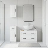 Cumpara ieftin Set de cabinet pentru baie cu 3 piese UTRECHT Alb foarte lucios