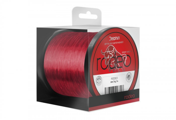 Fir nylon/monofilament Delphin RODEO 600 m, culoare rosie