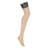 Ciorapi - Obsessive Nutris Ciorapi Culoarea Pielii cu Banda Neagra XSmall-Small Farmec Irezistibil Fin