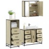 VidaXL Set mobilier de baie, 3 piese, stejar sonoma, lemn prelucrat 3301021