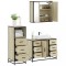 vidaXL Set mobilier de baie, 3 piese, stejar sonoma, lemn prelucrat 3301021