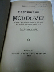 DESCRIEREA MOLDOVEI - DIMITRIE CANTEMIR - editie 1923 foto