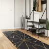 Covor Gossi lavabil negru auriu 80x300 cm, poliester, antiderapant