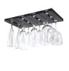 Suport Pahare Suspendat K&ouml;ken, Plastic Negru, 2x11x25 cm, Set 4 Buc. Elegant, Durabil, Ideal Bar/Casa, Economie Spatiu