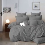 Lenjerie de pat damasc HORECA (GROS) &ndash; GRI - cu husa king size