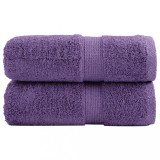 vidaXL Prosoape oaspeți premium SOLUND 2 buc violet 30x50 cm 600 gsm
