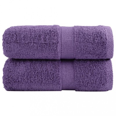 vidaXL Prosoape oaspeți premium SOLUND 2 buc violet 30x50 cm 600 gsm foto