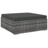 VidaXL Taburet modular, 1 buc., gri, poliratan, cu pernă