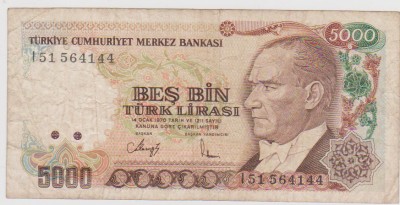 5000 LIRE 1970 TURCIA foto