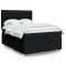 Gossi pat box spring cu saltea, negru, 140x200 cm, textil