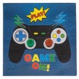 Șervețele de masă cu 2 straturi, Albastre, Model Control Gaming, 33x33cm, 12 buc, CMCLASS