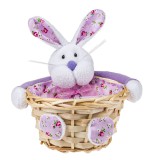 Cos Decorativ de Paste cu Iepure, Tesatura Floral, &Oslash;14cm, CMCLASS