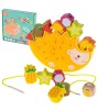 Joc educativ de echilibru 2 in 1, pentru copii, din lemn, arici cu fructe, multicolor