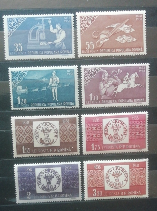 M1 TX7 4 - 1958 - Centenarul marcii postale romanesti