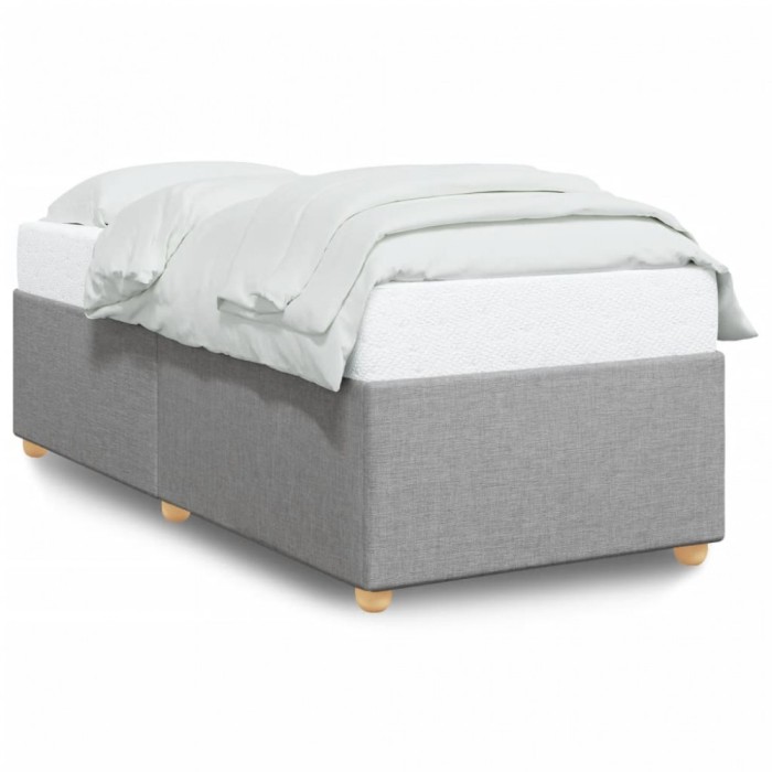 vidaXL Cadru de pat fără saltea, gri deschis, 90x190 cm, textil