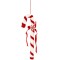 Decoratiune Craciun, tip acadea, material textil, alb + rosu, 28 cm, SYSH2304