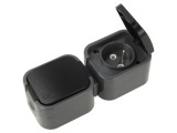 Conector alimentare AC 2P+PE 250VAC 16A gri pentru perete