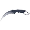 Cutit Karambit Argintiu, Lama Ascutita 11cm, Lungime 18.5cm, Teaca Protectie, Vanatoare