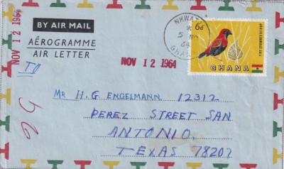 FILATELIE TEMATICA - PLIC GHANA TEMATICA PASARI AIRMAIL foto