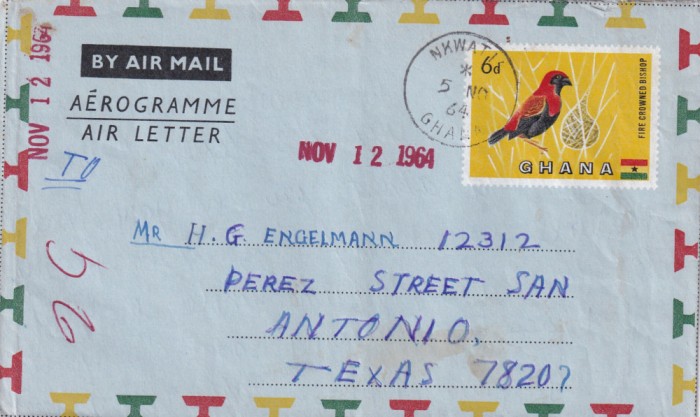 FILATELIE TEMATICA - PLIC GHANA TEMATICA PASARI AIRMAIL