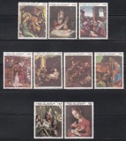Paraguay 1969 - Crăciun - Picturi de Botticelli, El Greco, s.a., Serie + PA, MNH, Nestampilat