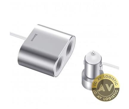 Incarcator Auto Baseus High Efficiency 95W 2.1A 2 x Extensie Bricheta - 2 x USB-A Argintiu CRDYQ-0S