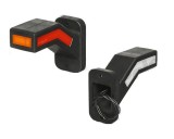 Lampa pozitie gabarit si semnalizare 12/24V; pe brat; dreptunghiular; fixare cu holsurub; LED; rosu-alb-galben;