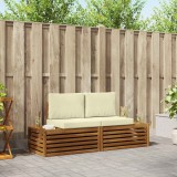 vidaXL Set de canapele de exterior cu pernă 2 Bucată Natural și Crem 3375430