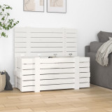 Cutie de depozitare, alb, 91x40,5x42 cm, lemn masiv de pin GartenMobel Dekor, vidaXL