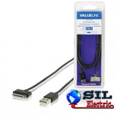 Cablu de incarcare si sincronizare pentru iPhone 30 pini, USB 2.0 A tata, 2 m, negru foto