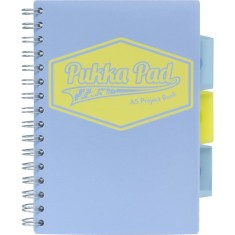 Caiet cu Spirala si 3 Separatoare Pukka Pad Project Book Pastel, Dictando, 200 File, Hartie 80g, Coperti PP