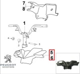 Cumpara ieftin Carena superioara ghidon originala Peugeot Ludix 10B One - Snake - Trend - Ludix 12 Blaster - Ludix 14 Classic - Elegance 2T 50cc (gri)