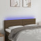 vidaXL Tăblie de pat cu LED, maro &icirc;nchis, 144x5x78/88 cm, textil