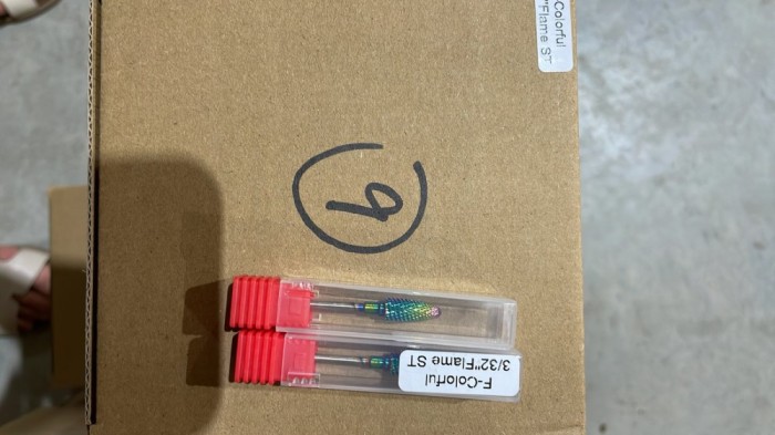 Bit din carbid pentru &icirc;ndepărtarea gelului și ojei semipermanente, F-Colorful Flame ST