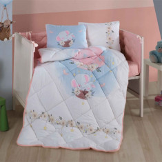 Set Complet Lenjerie Patut Bebe Bambi Pudra (Bumbac 100%)