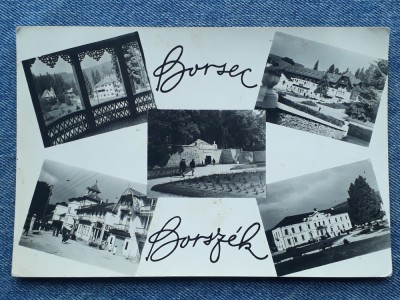 289 - Borsec Vedere multipla ,mozaic / Borszek / carte postala circulata RPR foto