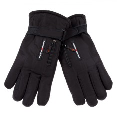 Mănuși Schi Bărbați, Warm Sport, Negru, Fermoar, Poliester, 1 Pereche