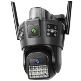 Cumpara ieftin Camera Supraveghere Dubla 5K 4G SIM, 9MP, PTZ, V380 Pro, Senzor Miscare, Urmarire, Audio Bidirectional, IR, Alarma, Exterior/Interior