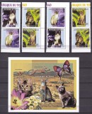 Ciad 1998 fauna pisici MI 1652-1655 + bl. 282 MNH