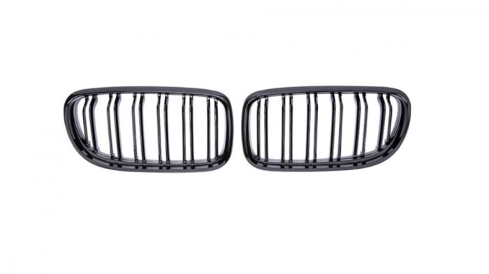 Set 2 grile duble, negru lucios, M Design pentru BMW E90 Facelift