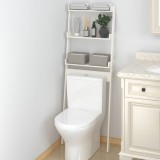 Gossi raft de toaleta, alb, 63,5x32x179 cm, lemn masiv de pin