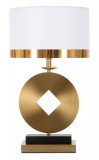 Cumpara ieftin Lampa de masa Coin, Mauro Ferretti, &Oslash;30 x 53 cm, 1 x E27, 40W, fier/textil, auriu/alb