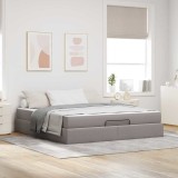 Cumpara ieftin Cadru de pat cu depozitare Gri taupe 180 x 200 cm țesătură